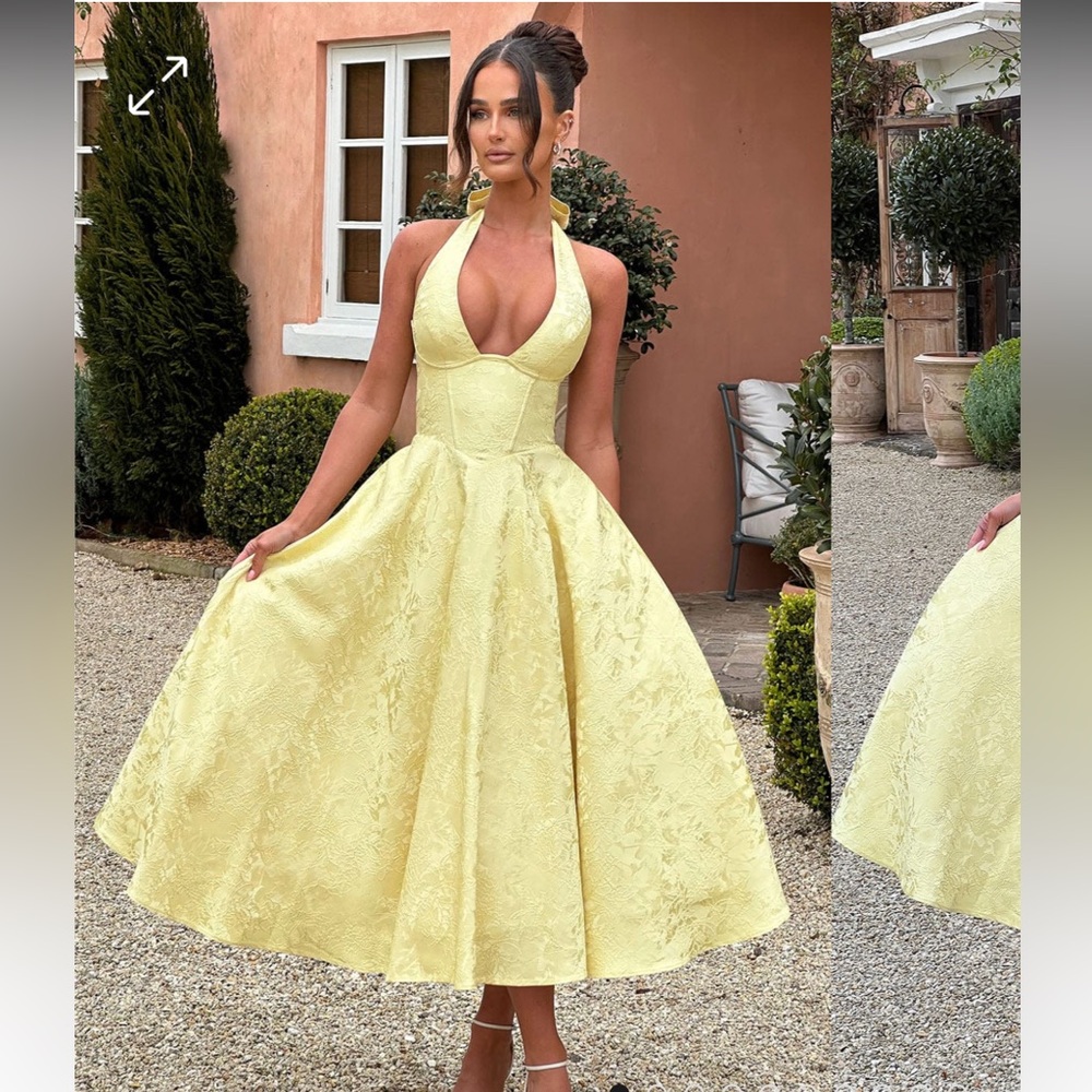 BABYBOO EFFIE MIDI DRESS - LEMON